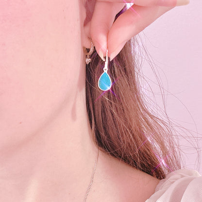 Turquoise (India) 925 Sterling Silver Teardrop Earrings