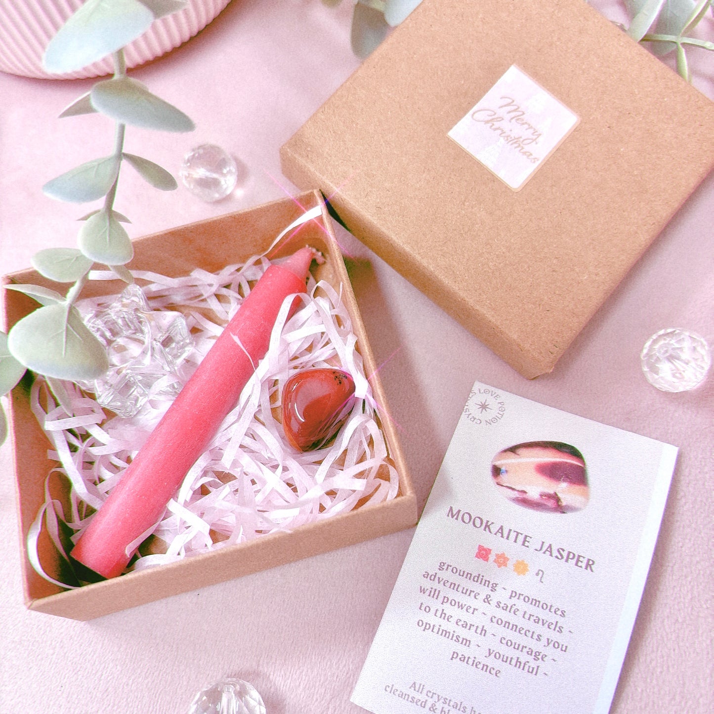 Wish Candle + Crystal Tumble Gift Pack