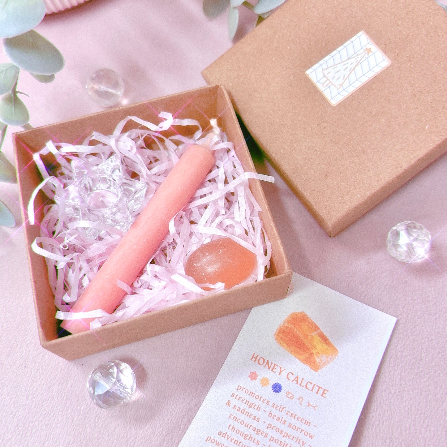 Wish Candle + Crystal Tumble Gift Pack