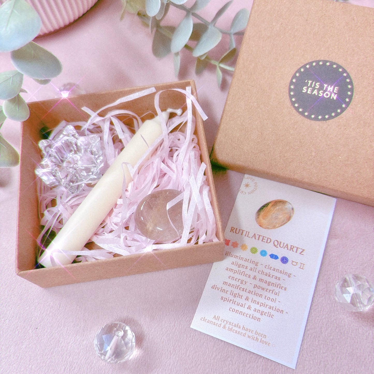 Wish Candle + Crystal Tumble Gift Pack