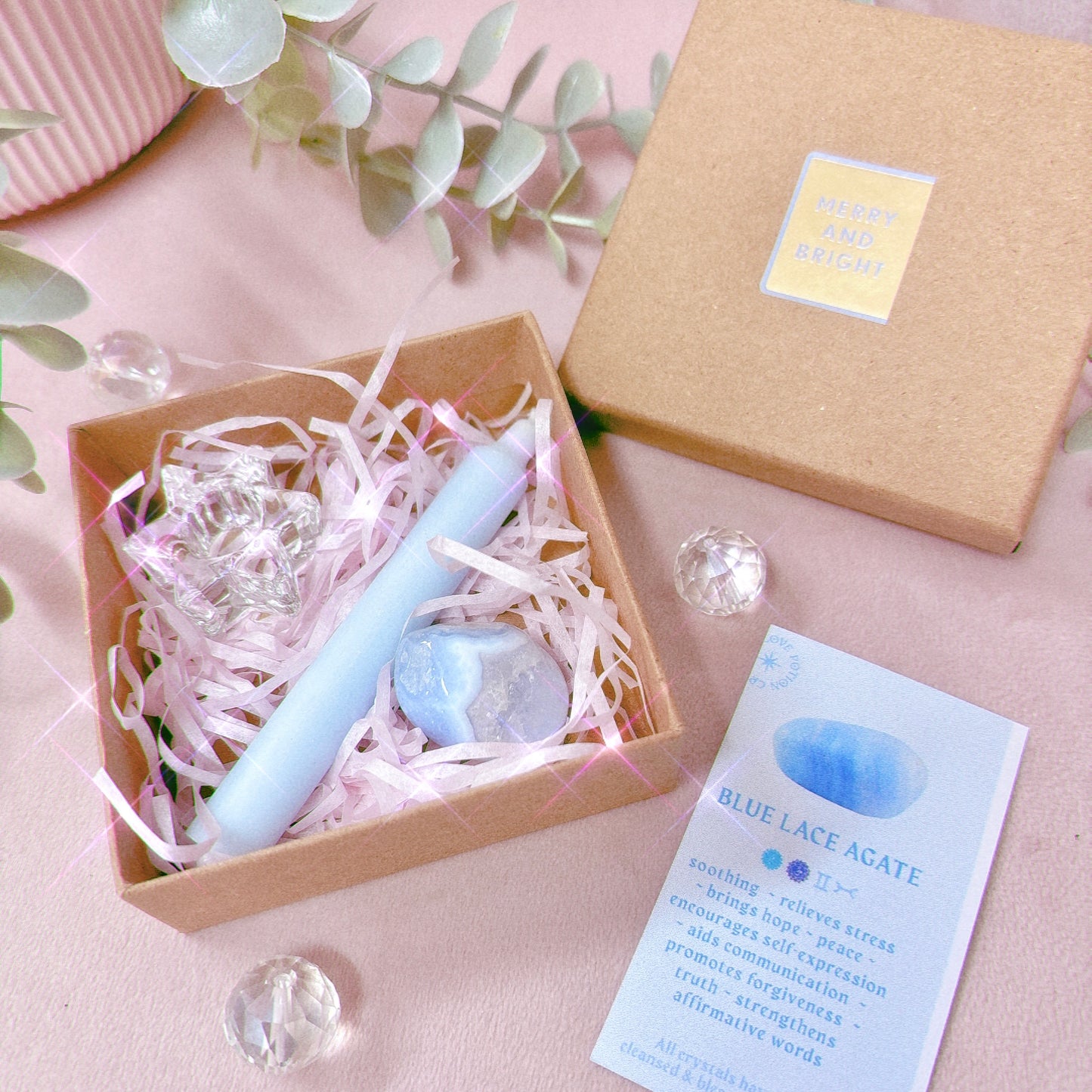 Wish Candle + Crystal Tumble Gift Pack