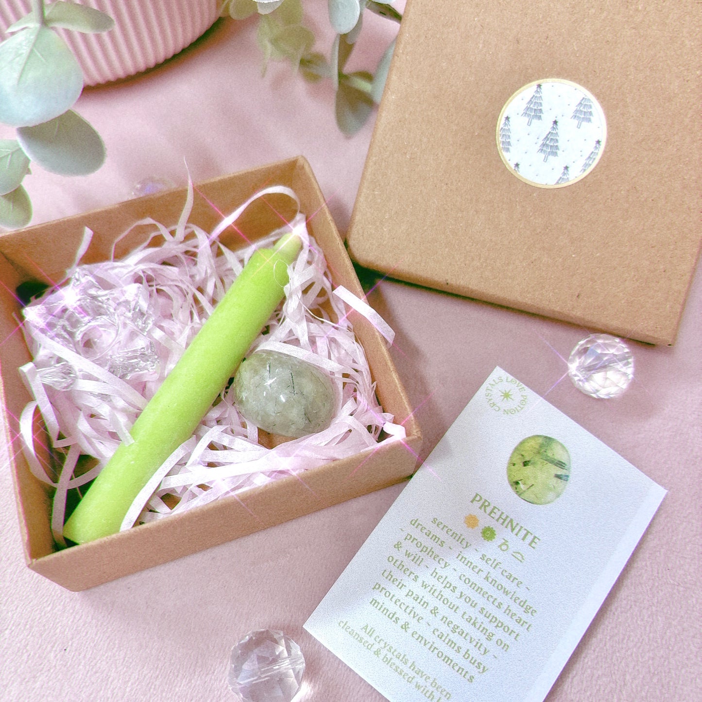 Wish Candle + Crystal Tumble Gift Pack