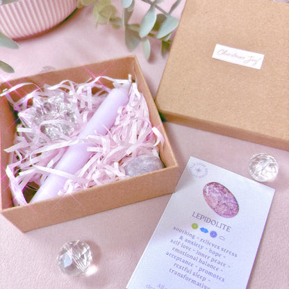 Wish Candle + Crystal Tumble Gift Pack