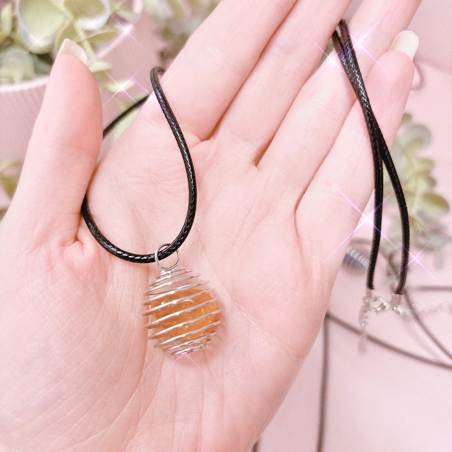 Spiral Cage Pendant + Cord