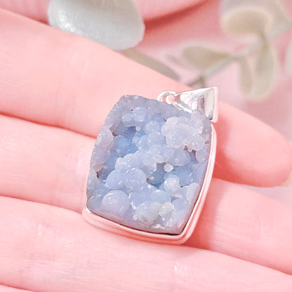 Grape Agate Raw 925 Sterling Silver Pendant