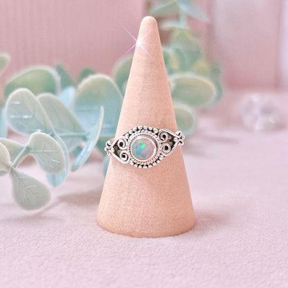 Ethiopian Opal Faceted 925 Sterling Silver Ring - Size 6.5