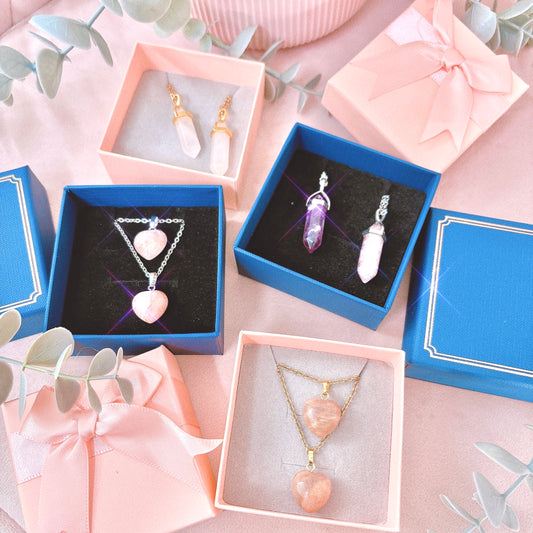 Crystal Pendant + Necklace Matching Set