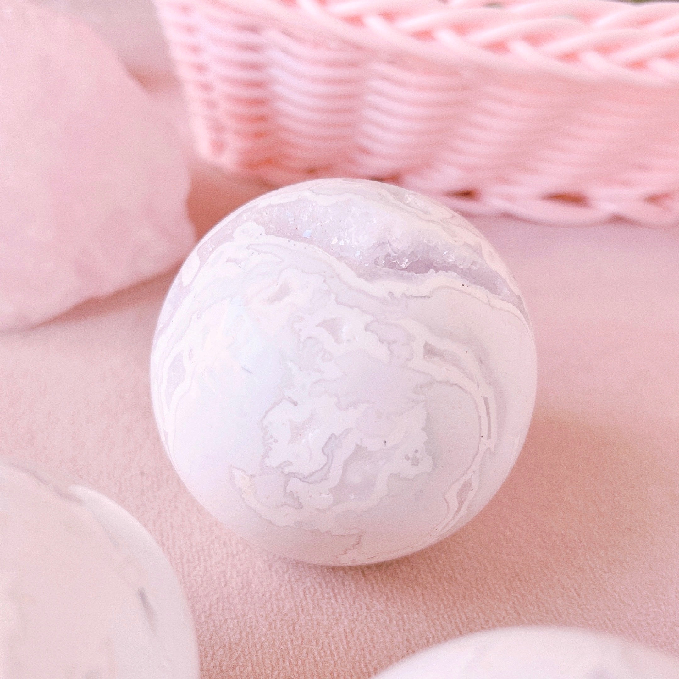 Snow Plum Agate Sphere buy