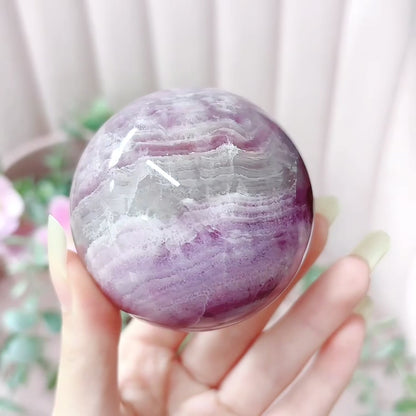 Purple Silky Fluorite Sphere