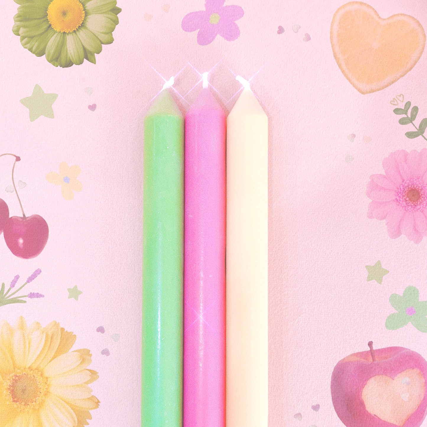 'Confetti' Long Candle Bundle - 3 for $10.00